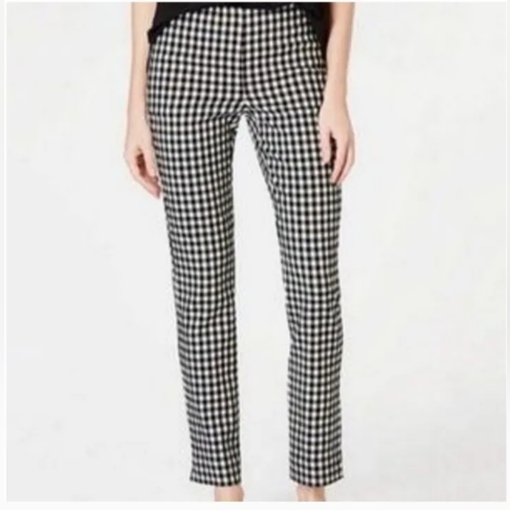 DIP Checkered Checked Black White Cropped Pants Size 14